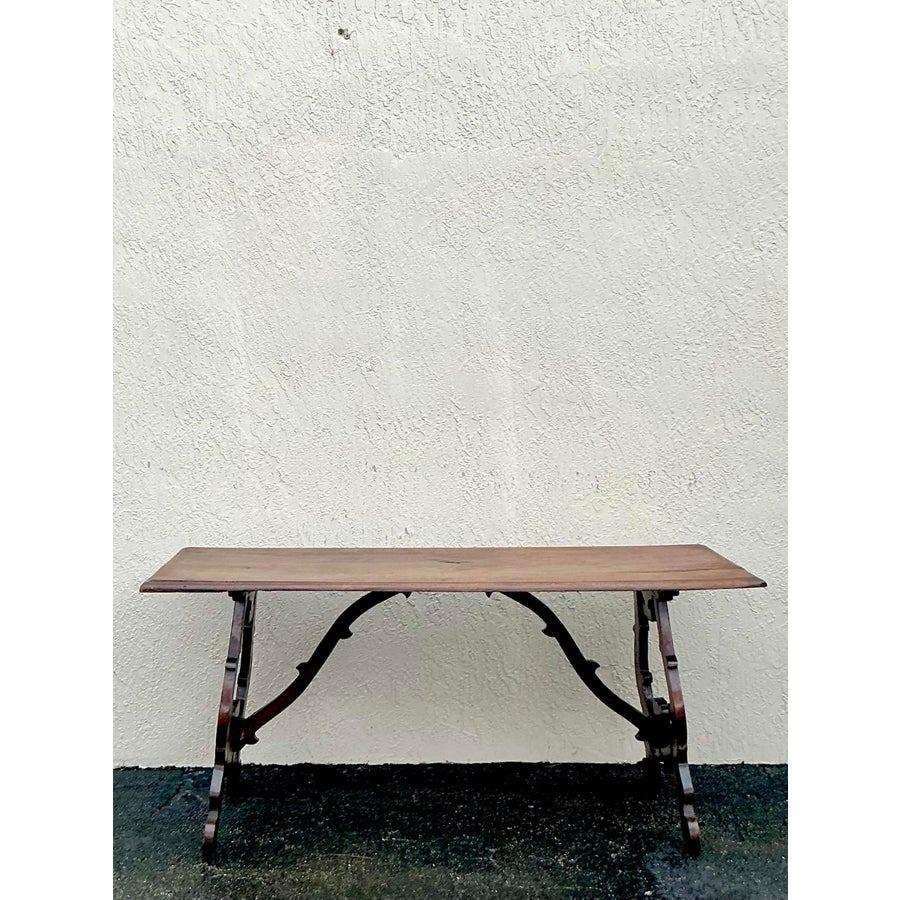 Tavolo a lira vintage Boho spagnolo del XIX secolo in vendita 2