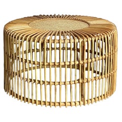 Table basse en rotin vintage Boho Spike