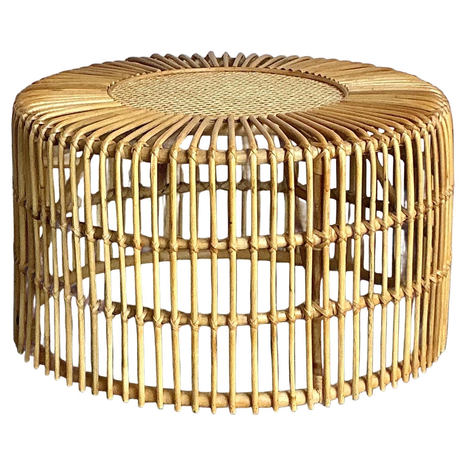 Vintage Boho Spike Rattan Coffee Table
