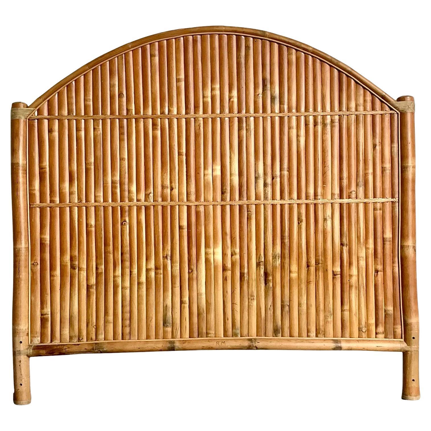 Tête de lit King en bambou fendu Vintage Boho