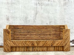 Vintage Boho Split Reed High Back Sofa