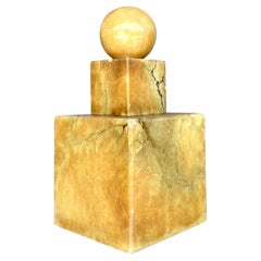 Vintage Boho Stacked Alabaster Geometric Sculpture