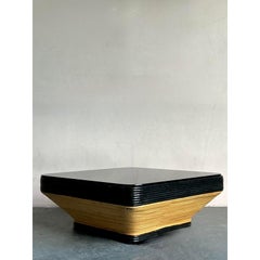 Vintage Boho Stacked Pencil Reed Coffee Table