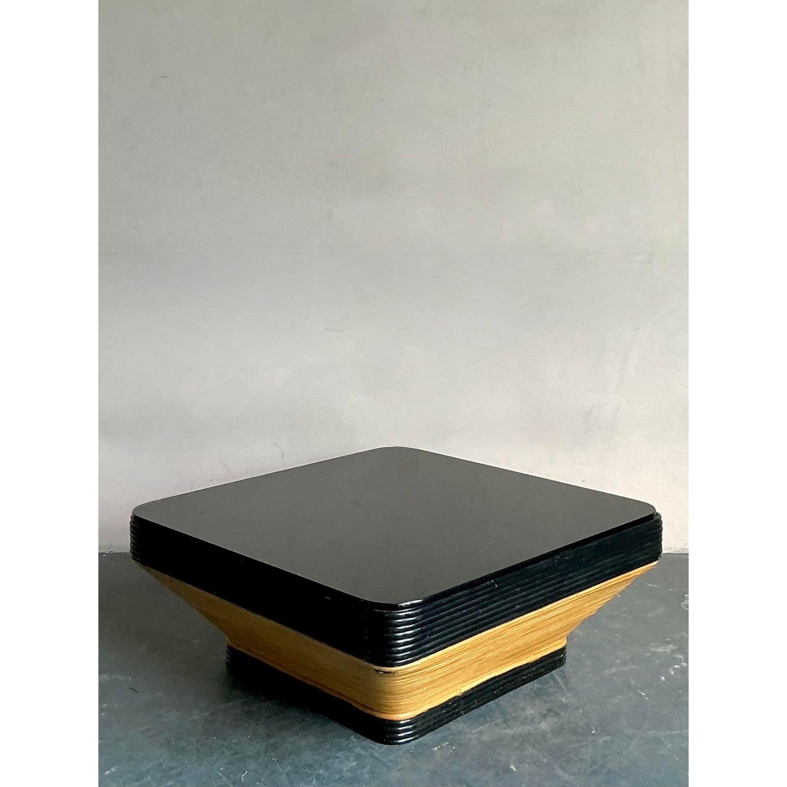 Hollywood Regency Table basse vintage Boho à crayons empilés en vente