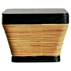 Vintage Boho Stacked Pencil Reed Side Table