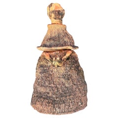 Vintage Boho Stacked. Terra Cotta Sculpture of Woman