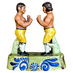 Figurina da boxe vintage in Staffordshire, vintage Boho