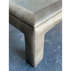 Vintage Boho Stamped Croco Coffee Table