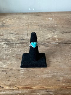 Vintage Boho Sterling Silver Turquoise Ring 8