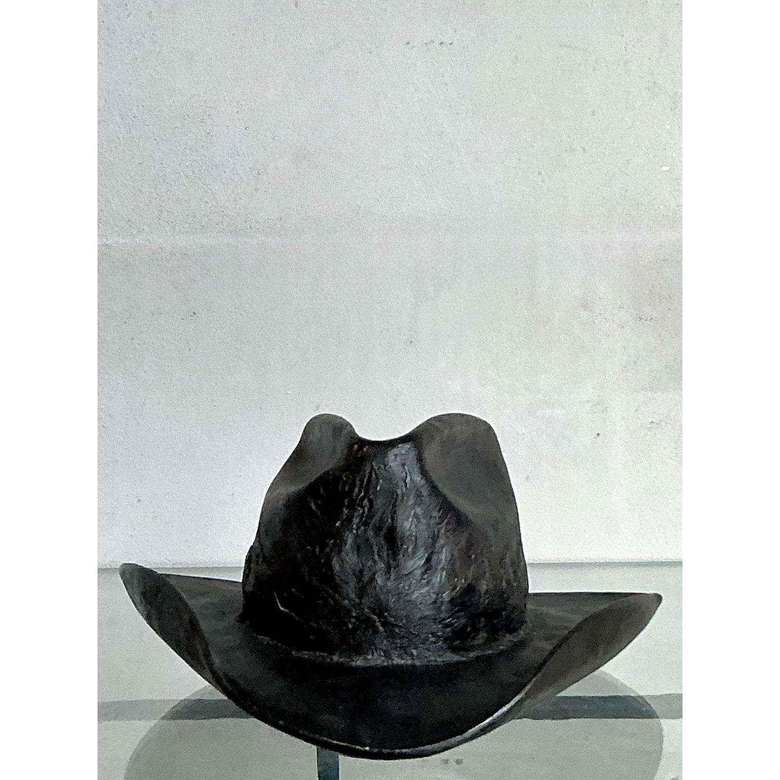 Americano Cappello da cowboy vintage in gesso a grandezza naturale di Stetson Boho in vendita