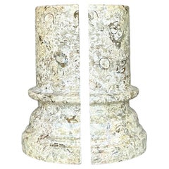 Vintage Boho Stone Column Bookends - Set of 2
