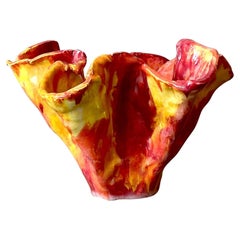 Vintage Boho Striped Ruffle Bowl