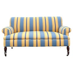 Used Boho Striped Scroll Arm Sofa