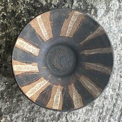 Vintage Boho Striped Studio Pottery Bowl