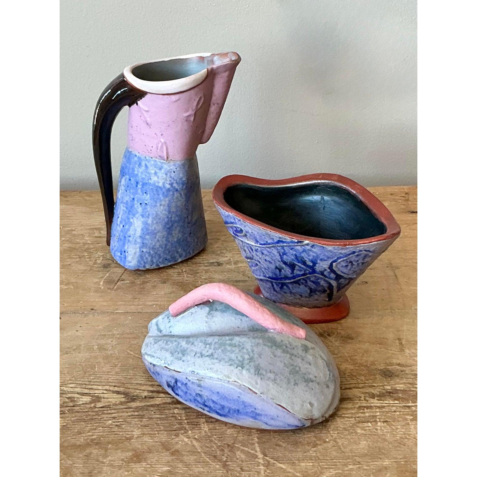 Crème et sucre vintage Boho Studio Pottery en vente 1