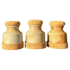 Vintage Boho Studio Pottery Jars With Cork Lid