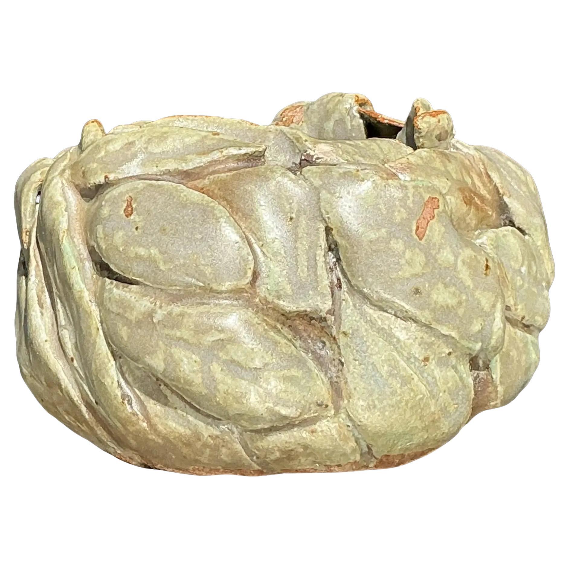 Ciotola con foglie di Studio Pottery vintage di Boho Studio