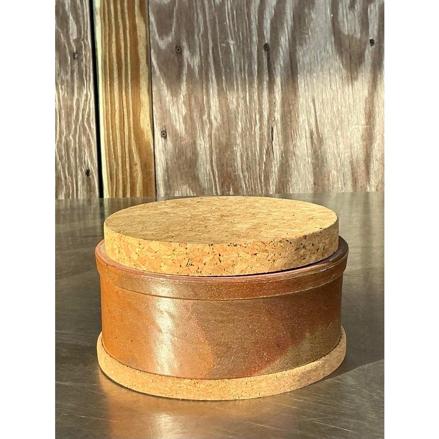 Vintage Boho Studio Pottery Lidded Bowl In Good Condition For Sale In West Palm Beach, FL