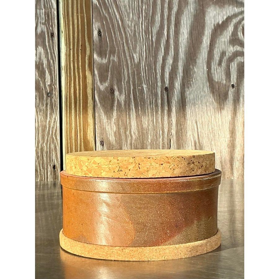 Vintage Boho Studio Pottery Lidded Bowl For Sale 2