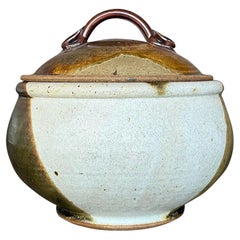 Vintage Boho Studio Pottery Lidded Bowl