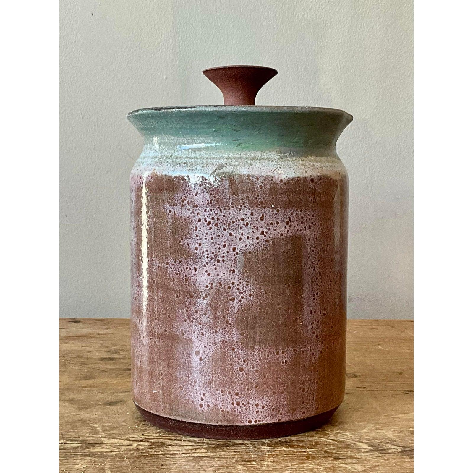 Vaso con coperchio dello Studio Pottery d'epoca Boho Studio in vendita 2