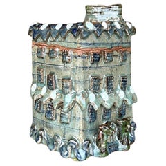 Vintage Boho Studio Pottery Lidded Jar