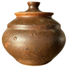 Vintage Boho Studio Pottery Lidded Urn