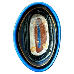 Vintage Boho Studio Pottery Oval Bowl