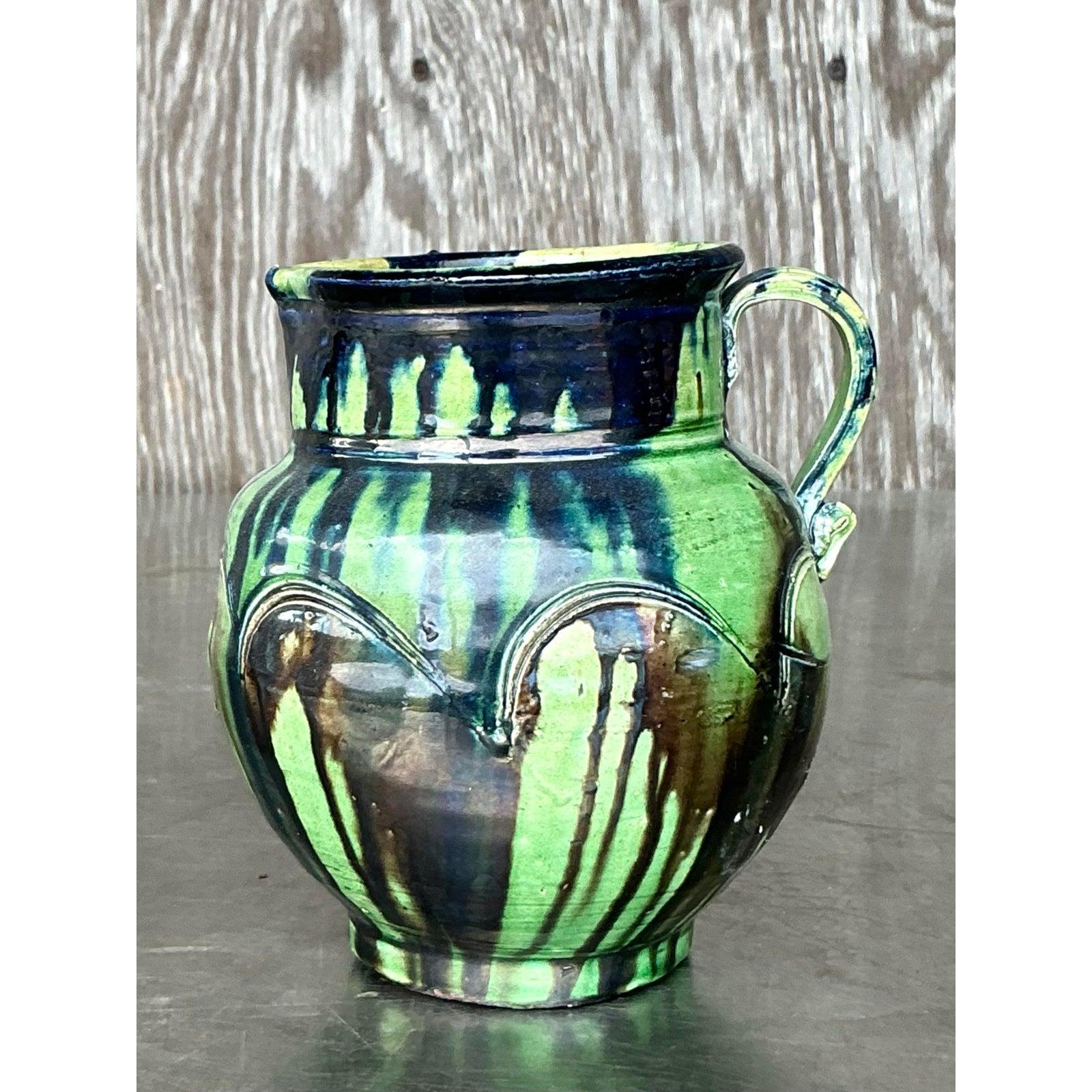 Vintage Boho Studio Pottery Pitcher For Sale 1