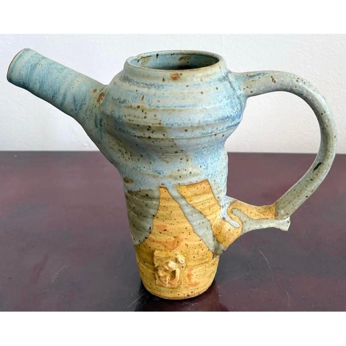 Jarra Vintage Boho Studio Pottery en venta 3