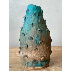 Vintage Boho Studio Pottery Prickly Pear Vase