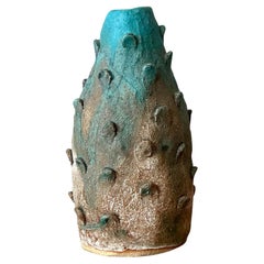 Vintage Boho Studio Pottery Prickly Pear Vase