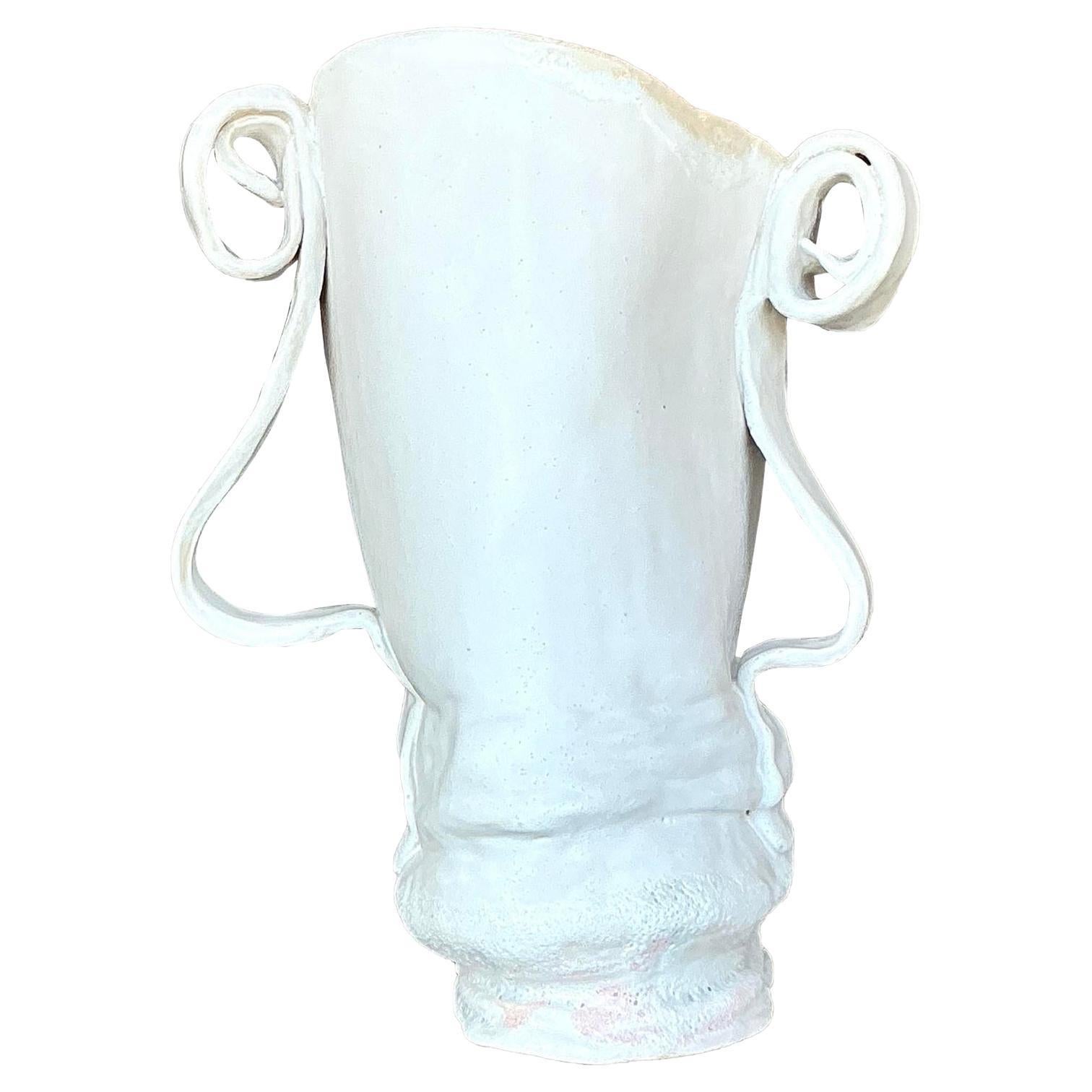 Jarrón de cintas Vintage Boho Studio Pottery en venta