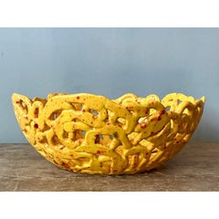 Vintage Boho Studio Pottery Squiggle Bowl