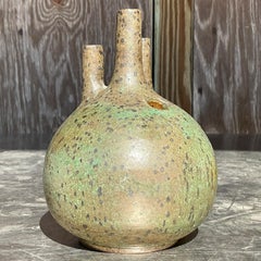 Vintage Boho Studio Pottery Stem Vase