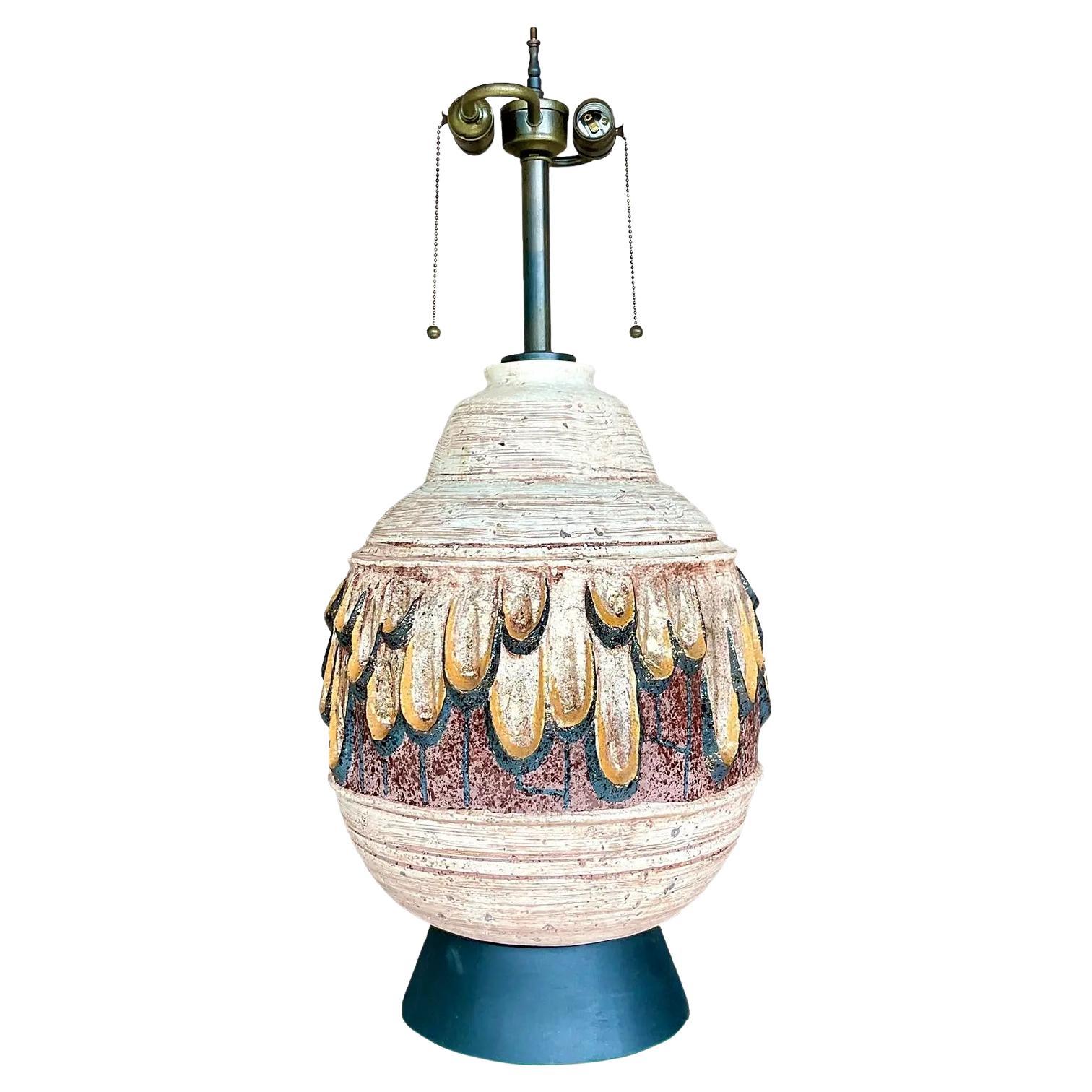 Vintage Stoneware Studio Pottery Table Lamp at 1stDibs