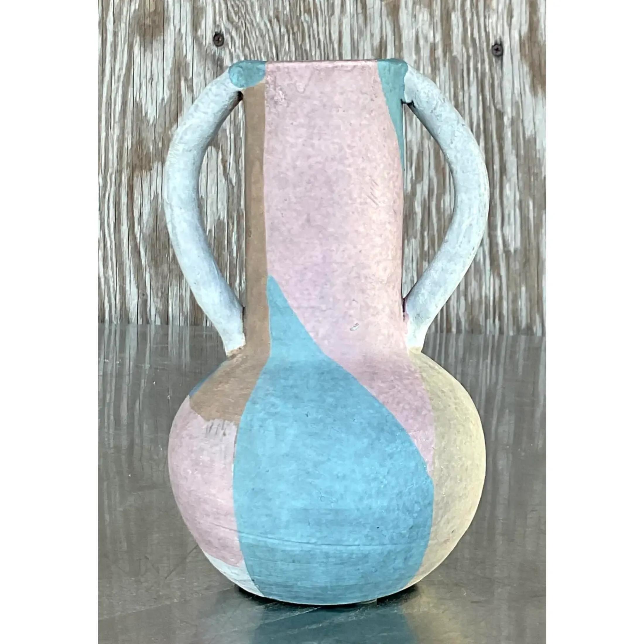 Boho Studio Pottery-Vase, Vintage (amerikanisch) im Angebot
