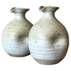 Vintage Boho Studio Pottery Vases - A Pair