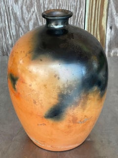 Vintage Boho Suggar Fired Pottery Urn
