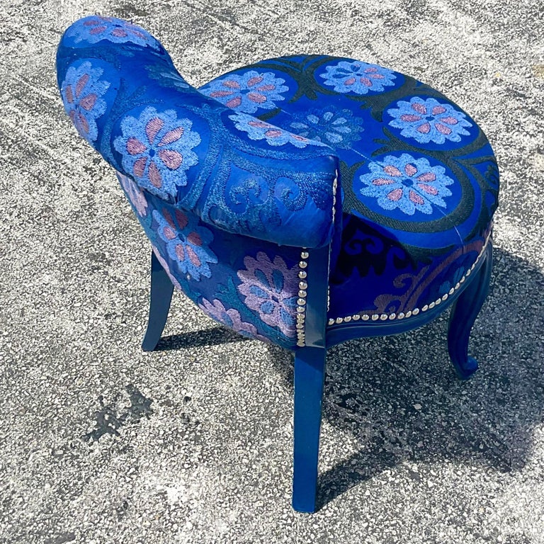 Vintage Boho Suzani Vanity Stool For Sale at 1stDibs