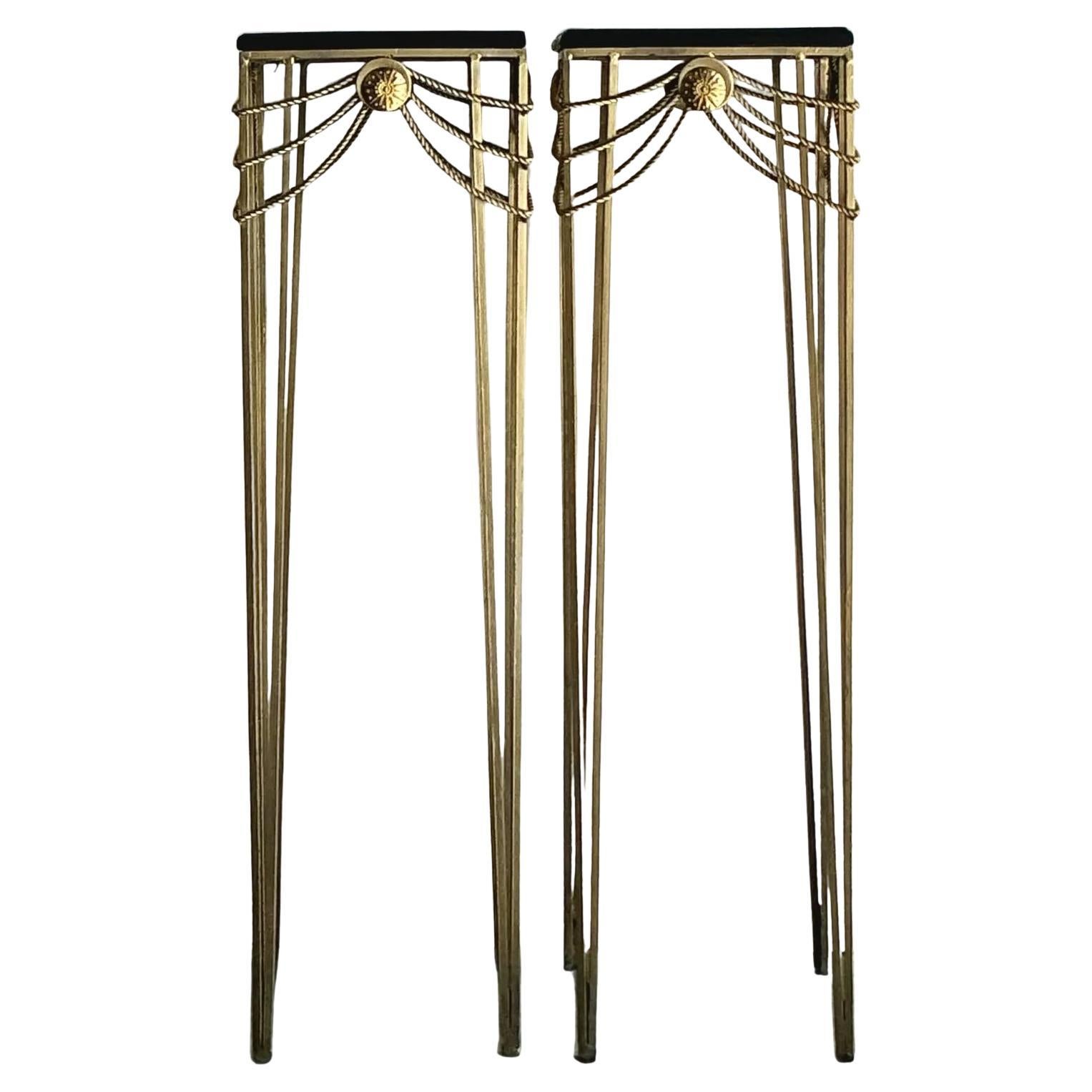 Vintage Boho Swag Medallion Pedestals - A Pair For Sale