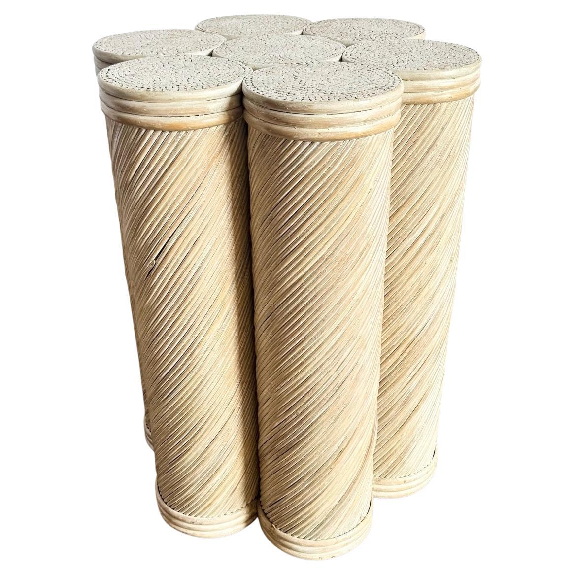Base/pedestal de mesa de comedor Vintage Boho Swirl Pencil Reed Cluster en venta