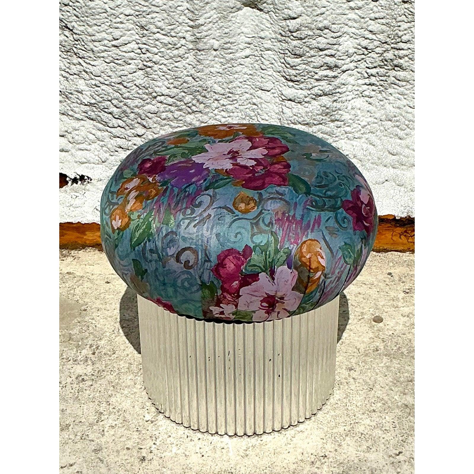 20ième siècle Vintage Boho Swivel Ottoman After Thayer Coggin en vente