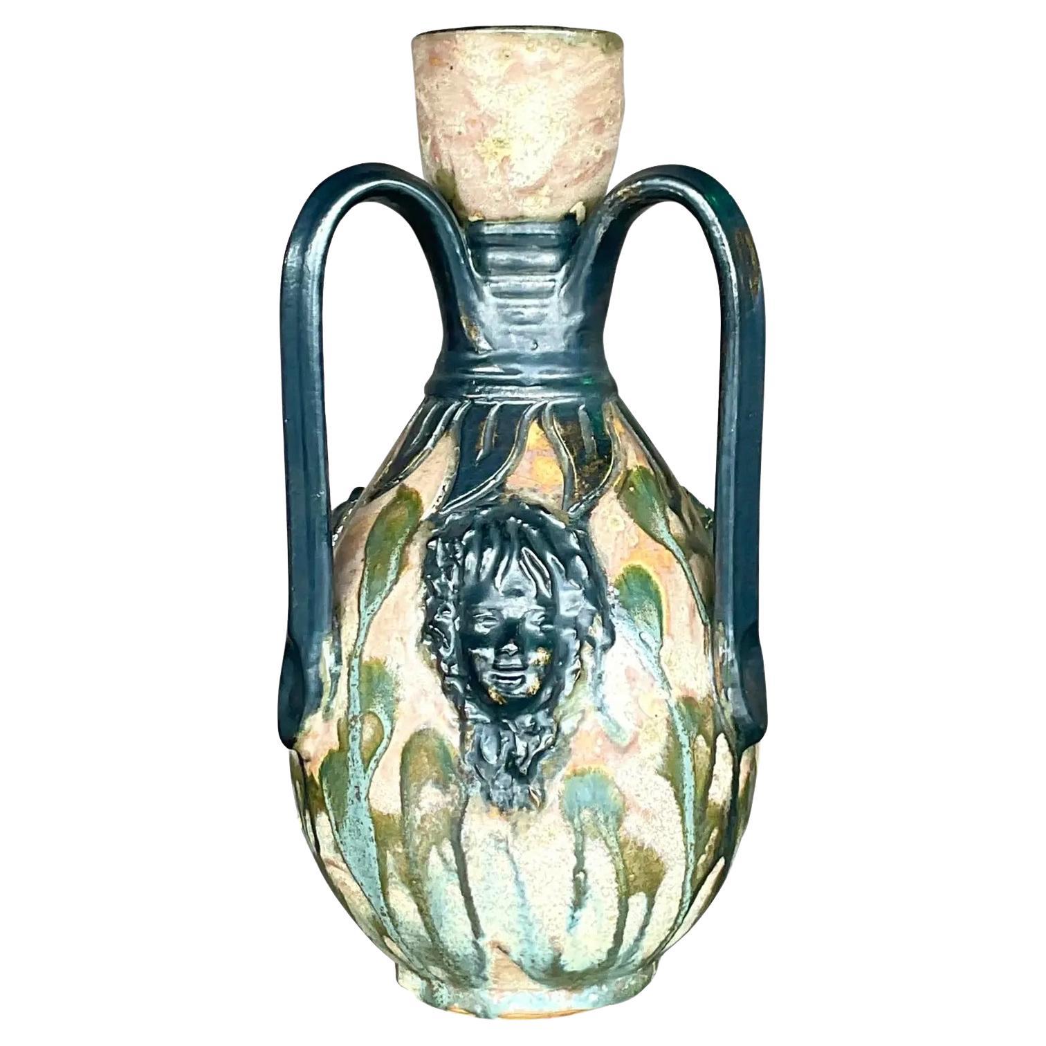 Signed Vintage French UltraModern Pottery Studio Vase at 1stDibs