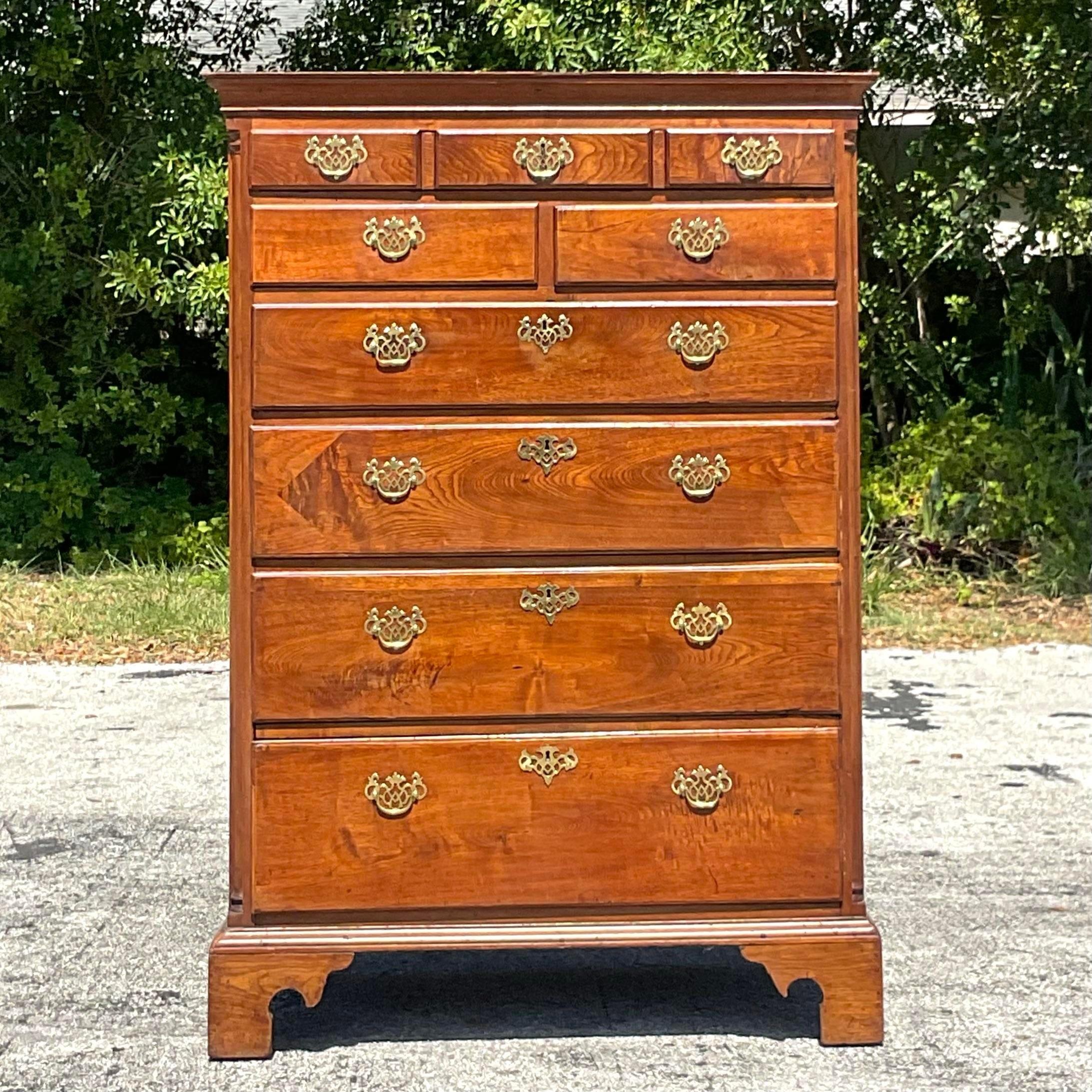 American Vintage Boho Tall Chest of Drawers