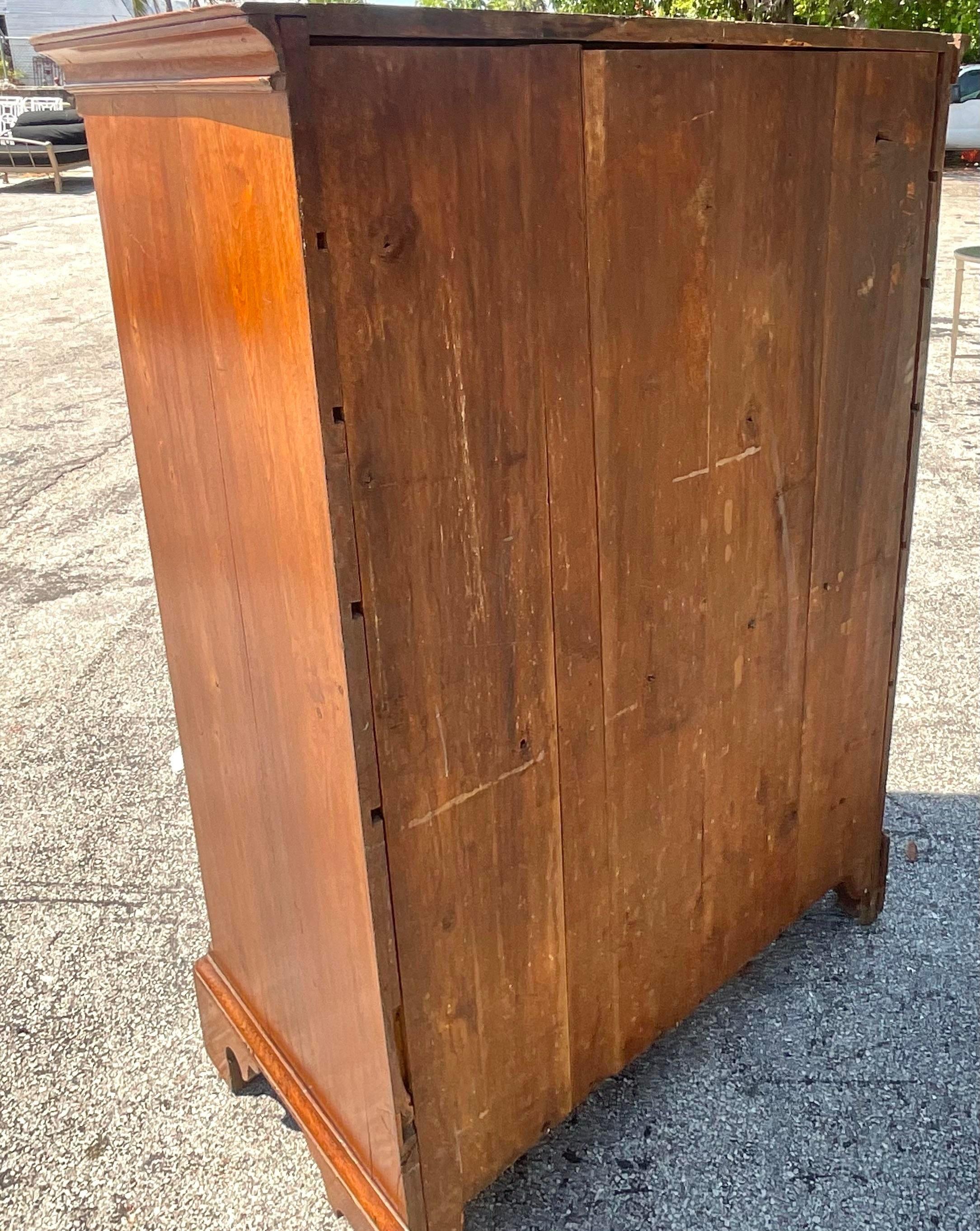Vintage Boho Tall Chest of Drawers In Good Condition In West Palm Beach, FL