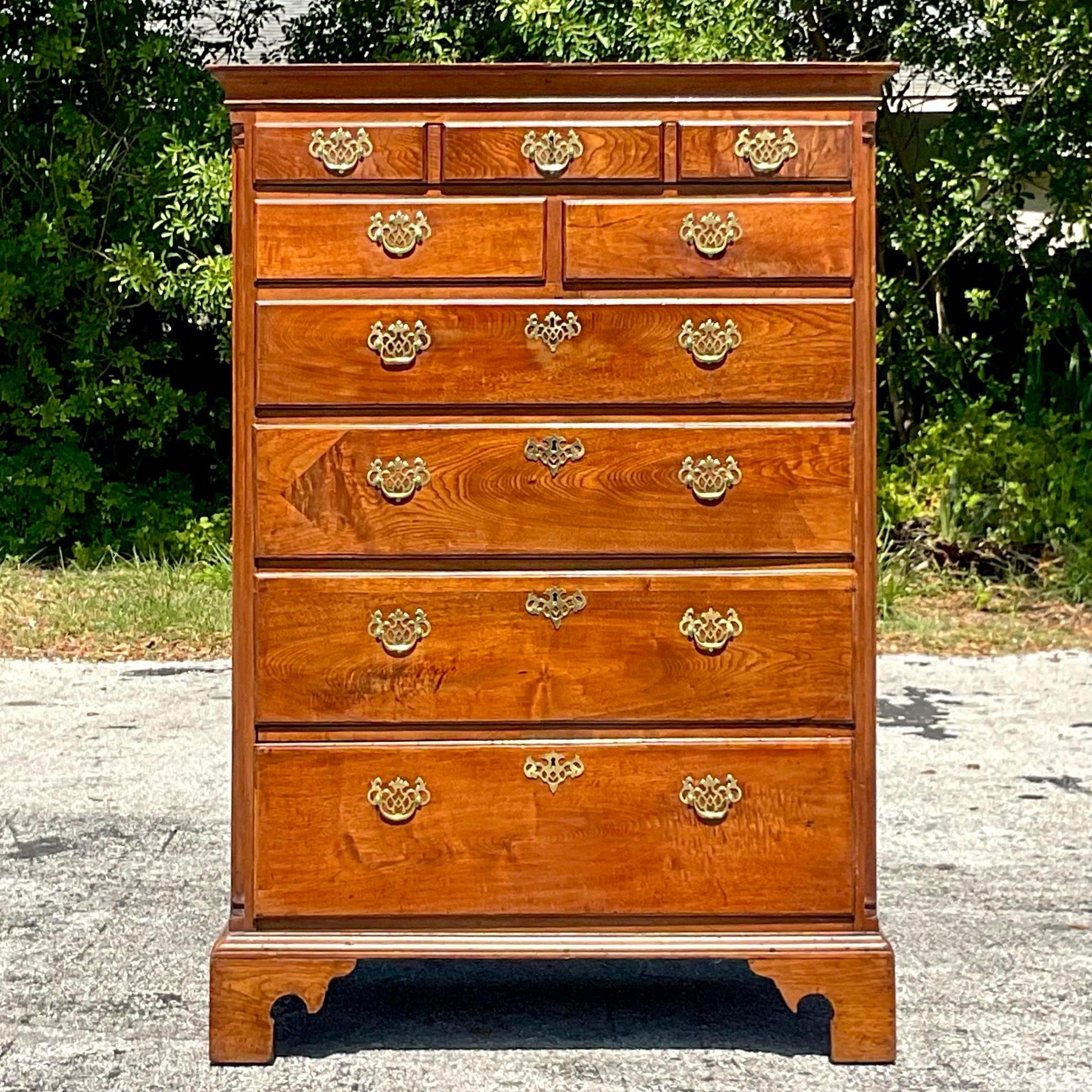 Metal Vintage Boho Tall Chest of Drawers