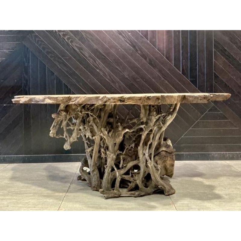 Vintage Boho Tangled Root Dry Bar (Teakholz) im Angebot