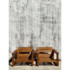 Sedie da salotto in teak Boho vintage - Una coppia