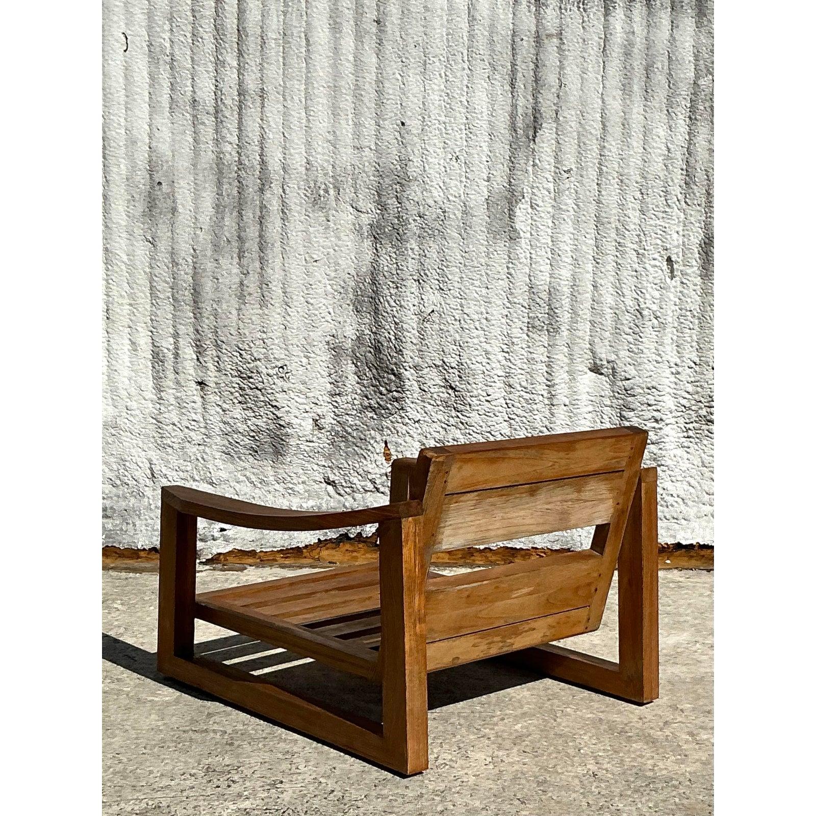 Sedie da salotto in teak Boho vintage - Una coppia in vendita 1